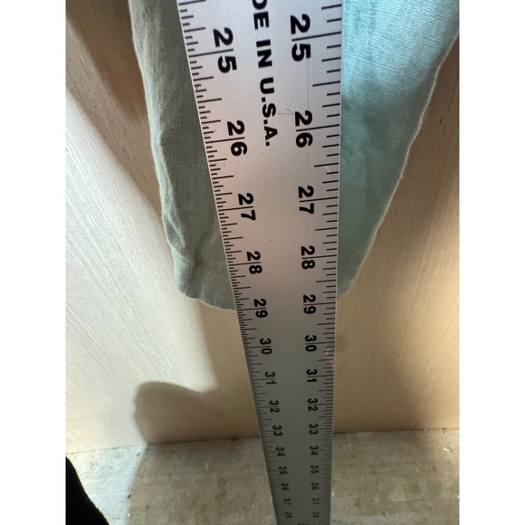 Faherty Womens Sage Green 100% Linen Smocked Wide Leg Jumpsuit Size S - Picture 2 of 7